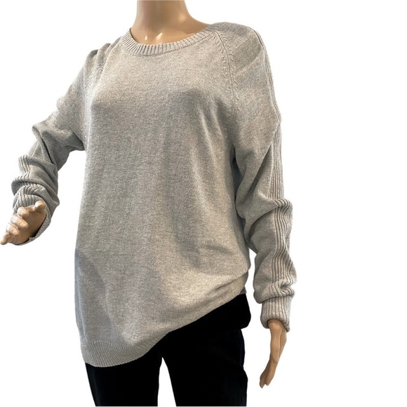 ⭐️ Banana Republic Cotton Blend Knit Crew Neck Ribbed Sleeve Sweater Size Medium - Picture 1 of 9